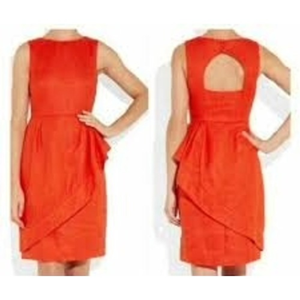 J. Crew Cha women 8 peplum dress linen sleeveless ruffle cutout retro costal